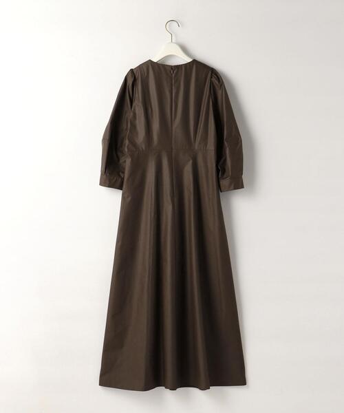 green label relaxing（グリーンレーベルリラクシング）の「ランタンスリーブ フォルム ワンピース（ワンピース・レディース・ブラック/ブラウン/ライム・FREE）」の5枚目の写真