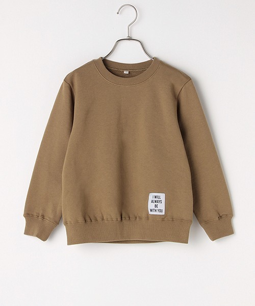 b・ROOM（ビールーム）の「オーガニックコットンアップリケつきベーシックトレーナー 【PTPR】（スウェット・キッズ・キャメル/トップグレー/ピンク/ブルー/ベージュ/ライトカーキ・110cm/100cm/120cm/140cm/130cm）」の5枚目の写真