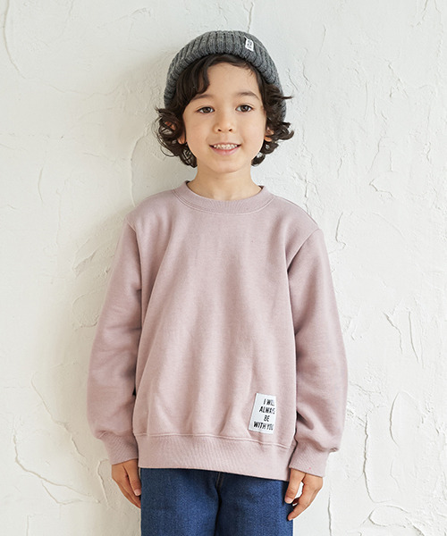 b・ROOM（ビールーム）の「オーガニックコットンアップリケつきベーシックトレーナー 【PTPR】（スウェット・キッズ・キャメル/トップグレー/ピンク/ブルー/ベージュ/ライトカーキ・110cm/100cm/120cm/140cm/130cm）」の6枚目の写真