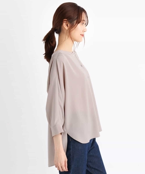 MK MICHEL KLEIN（エムケーミッシェルクラン）の「フロント釦ブラウス/洗える（シャツ/ブラウス・レディース・レッド/ブラウン/ベージュ・38）」の6枚目の写真