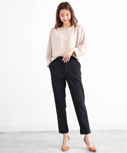 MK MICHEL KLEIN（エムケーミッシェルクラン）の「フロント釦ブラウス/洗える（シャツ/ブラウス・レディース・レッド/ブラウン/ベージュ・38）」の5枚目の写真