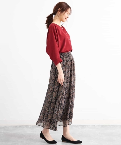 MK MICHEL KLEIN（エムケーミッシェルクラン）の「フロント釦ブラウス/洗える（シャツ/ブラウス・レディース・レッド/ブラウン/ベージュ・38）」の14枚目の写真