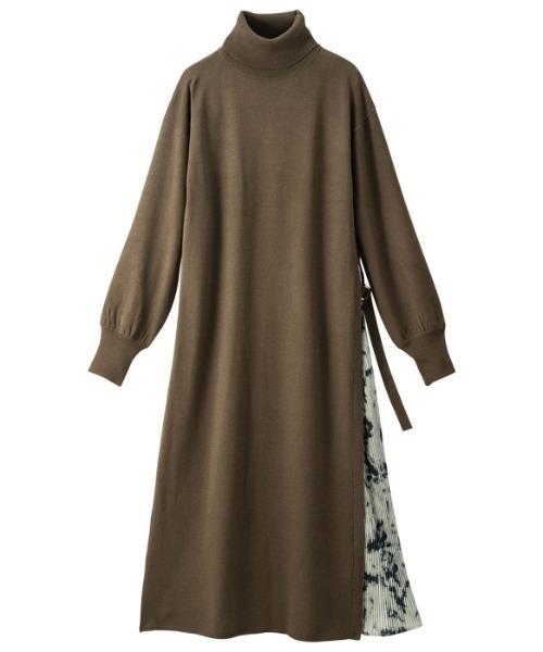 GeeRA(ジーラ)の「サイドプリーツニットワンピース(ワンピース・レディース・モカ/ブラック・X-LARGE/LARGE/MEDIUM)」の8枚目の写真