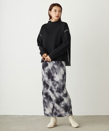 NICOLE white | ボカシ柄プリーツタイトスカート(スカート)