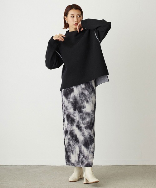 NICOLE white（ニコルホワイト）の「ボカシ柄プリーツタイトスカート（スカート・レディース・ブラック系/ベージュ系/グレー系・FREE）」の18枚目の写真