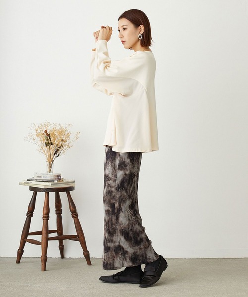 NICOLE white（ニコルホワイト）の「ボカシ柄プリーツタイトスカート（スカート・レディース・ブラック系/ベージュ系/グレー系・FREE）」の19枚目の写真