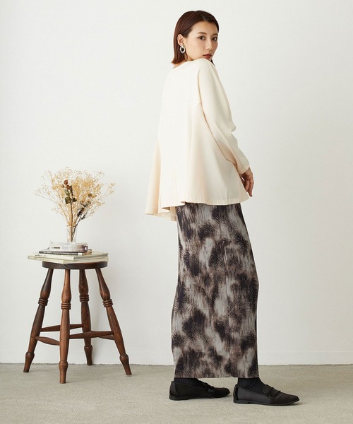 NICOLE white（ニコルホワイト）の「ボカシ柄プリーツタイトスカート（スカート・レディース・ブラック系/ベージュ系/グレー系・FREE）」の20枚目の写真