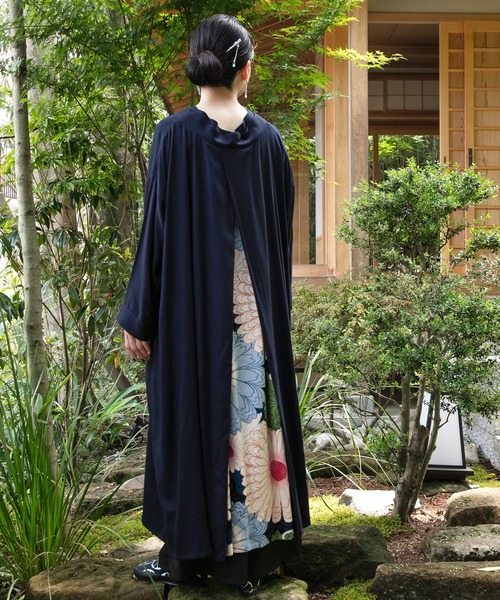 カヤ（カヤ）の「【カヤ】花ざかり八掛ワンピース（ワンピース・レディース・ブラック/ブルー系その他/レッド系その他/グリーン系その他/ダークネイビー/ライトパープル/ネイビー・FREE）」の3枚目の写真