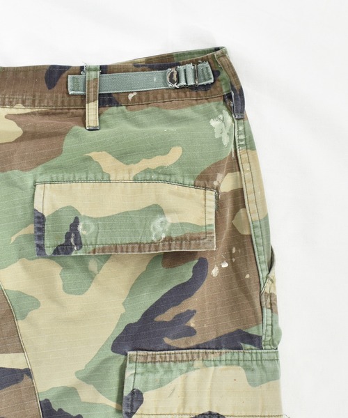 VINTAGE（ヴィンテージ）の「【ヴィンテージ古着】ウッドランドカモ ショートパンツ（カーゴパンツ・メンズ・グリーン系カモフラージュ・LARGE）」の6枚目の写真