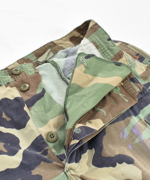 VINTAGE（ヴィンテージ）の「【ヴィンテージ古着】ウッドランドカモ ショートパンツ（カーゴパンツ・メンズ・グリーン系カモフラージュ・LARGE）」の7枚目の写真