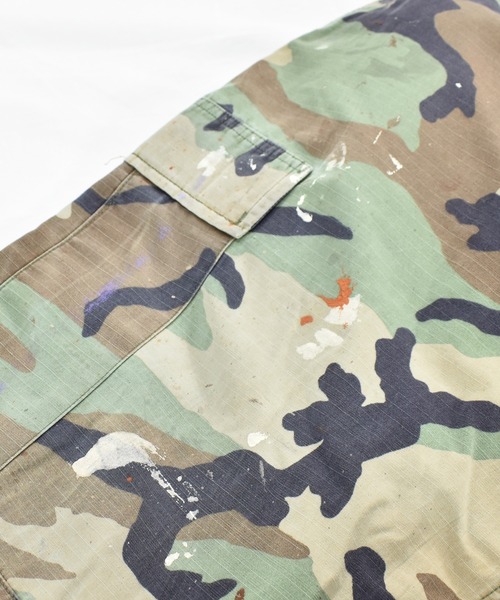 VINTAGE（ヴィンテージ）の「【ヴィンテージ古着】ウッドランドカモ ショートパンツ（カーゴパンツ・メンズ・グリーン系カモフラージュ・LARGE）」の2枚目の写真
