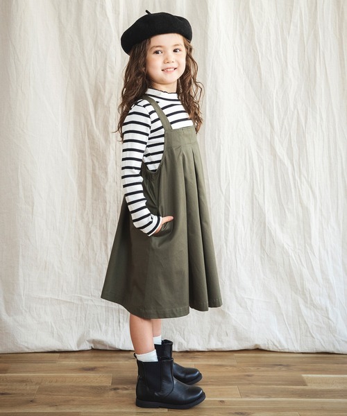 BRANSHES（ブランシェス）の「胸元タックジャンパースカート（スカート・キッズ・カーキオリーブ/ベージュ・110cm/90cm/100cm/120cm/140cm/150cm/130cm）」の14枚目の写真