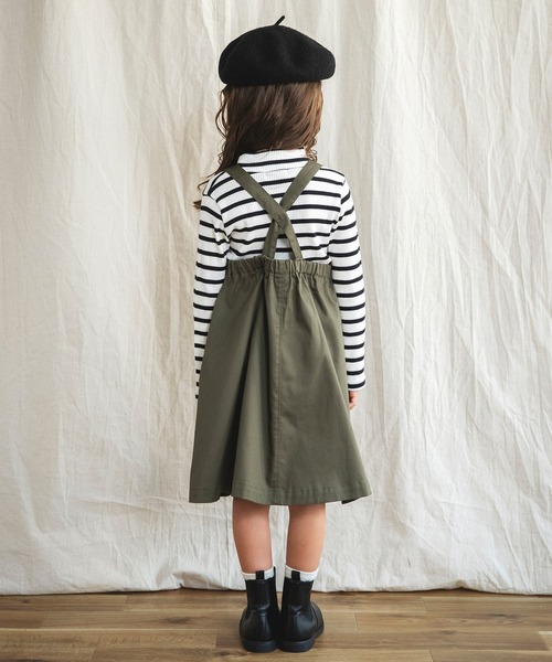 BRANSHES（ブランシェス）の「胸元タックジャンパースカート（スカート・キッズ・カーキオリーブ/ベージュ・110cm/90cm/100cm/120cm/140cm/150cm/130cm）」の17枚目の写真