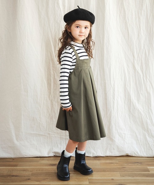BRANSHES（ブランシェス）の「胸元タックジャンパースカート（スカート・キッズ・カーキオリーブ/ベージュ・110cm/90cm/100cm/120cm/140cm/150cm/130cm）」の15枚目の写真