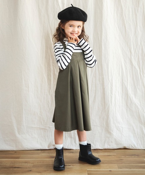 BRANSHES（ブランシェス）の「胸元タックジャンパースカート（スカート・キッズ・カーキオリーブ/ベージュ・110cm/90cm/100cm/120cm/140cm/150cm/130cm）」の16枚目の写真