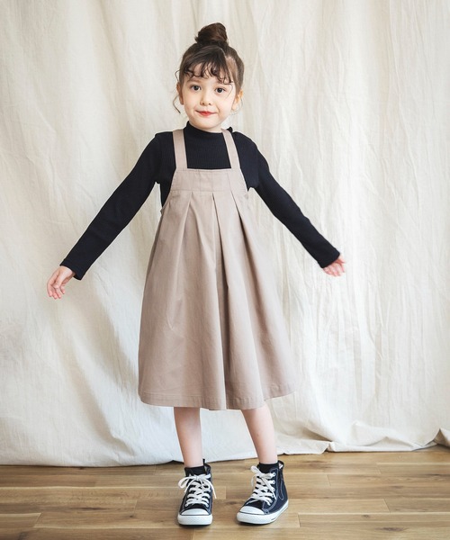BRANSHES（ブランシェス）の「胸元タックジャンパースカート（スカート・キッズ・カーキオリーブ/ベージュ・110cm/90cm/100cm/120cm/140cm/150cm/130cm）」の7枚目の写真