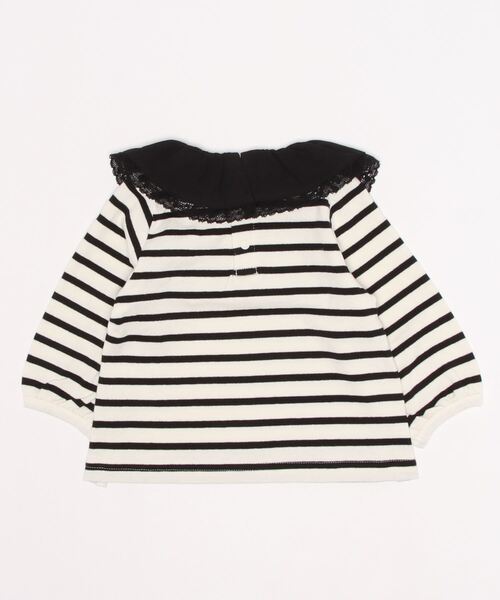 petit main（プティマイン）の「【リンク】レース襟長袖T（Tシャツ/カットソー・キッズ・ライトベージュ/エメラルド/マルチ・90cm/110cm/100cm/80ｃｍ/120cm/130cm）」の4枚目の写真