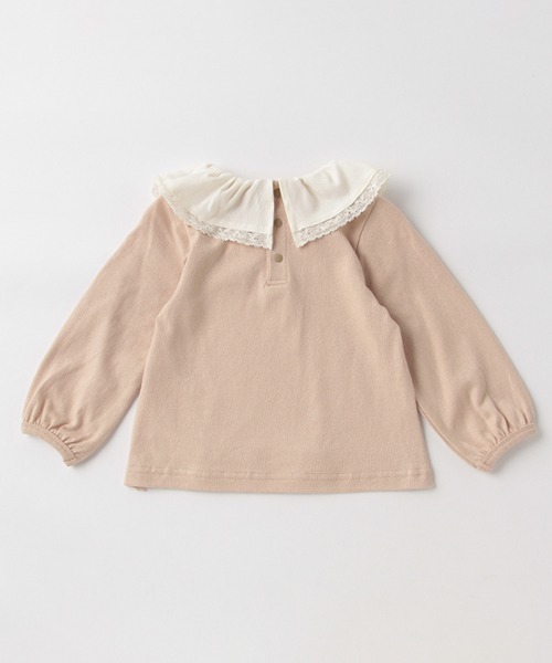 petit main（プティマイン）の「【リンク】レース襟長袖T（Tシャツ/カットソー・キッズ・ライトベージュ/エメラルド/マルチ・90cm/110cm/100cm/80ｃｍ/120cm/130cm）」の5枚目の写真