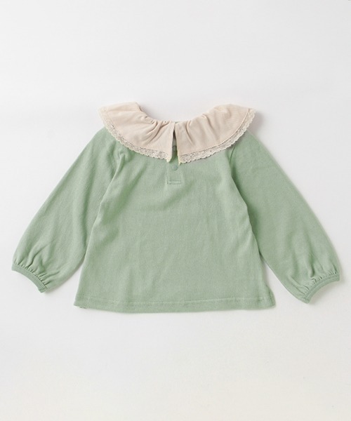 petit main（プティマイン）の「【リンク】レース襟長袖T（Tシャツ/カットソー・キッズ・ライトベージュ/エメラルド/マルチ・90cm/110cm/100cm/80ｃｍ/120cm/130cm）」の7枚目の写真
