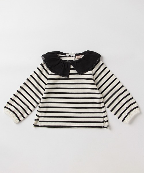 petit main（プティマイン）の「【リンク】レース襟長袖T（Tシャツ/カットソー・キッズ・ライトベージュ/エメラルド/マルチ・90cm/110cm/100cm/80ｃｍ/120cm/130cm）」の17枚目の写真