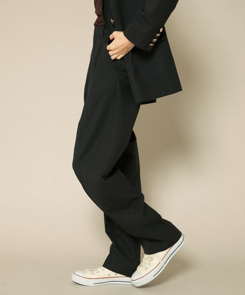 KBF（ケイビーエフ）の「ウール混ルーズパンツ（その他パンツ・レディース・ベージュ系その他/ネイビー・ONE）」の4枚目の写真