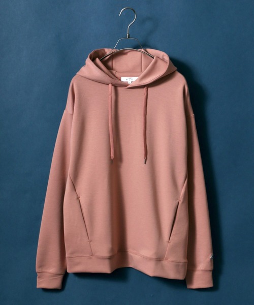 ANPAS(アンパス)の「High function Cardboard Knit Huudie/抗菌・防臭 テックダンボールニット プルパーカー(パーカー・メンズ・ブラック/グレイッシュベージュ/ピンク/チャコールグレー・L/M/LL)」の4枚目の写真