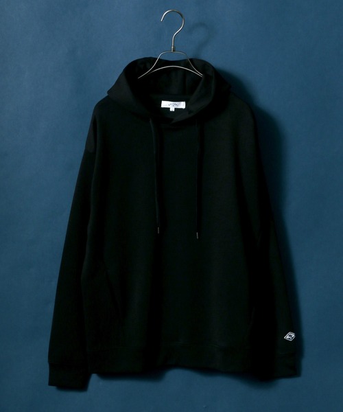 ANPAS(アンパス)の「High function Cardboard Knit Huudie/抗菌・防臭 テックダンボールニット プルパーカー(パーカー・メンズ・ブラック/グレイッシュベージュ/ピンク/チャコールグレー・L/M/LL)」の1枚目の写真