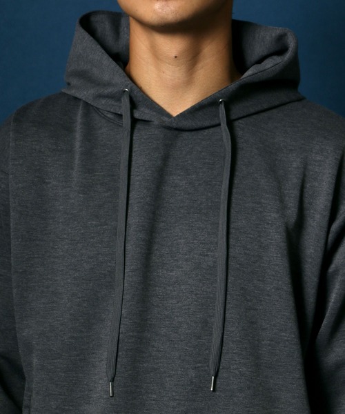 ANPAS(アンパス)の「High function Cardboard Knit Huudie/抗菌・防臭 テックダンボールニット プルパーカー(パーカー・メンズ・ブラック/グレイッシュベージュ/ピンク/チャコールグレー・L/M/LL)」の9枚目の写真