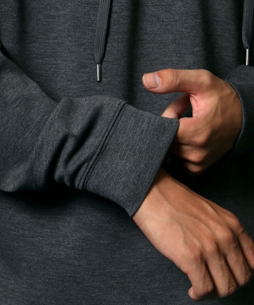 ANPAS(アンパス)の「High function Cardboard Knit Huudie/抗菌・防臭 テックダンボールニット プルパーカー(パーカー・メンズ・ブラック/グレイッシュベージュ/ピンク/チャコールグレー・L/M/LL)」の11枚目の写真
