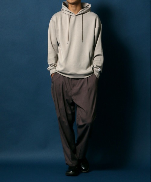 ANPAS(アンパス)の「High function Cardboard Knit Huudie/抗菌・防臭 テックダンボールニット プルパーカー(パーカー・メンズ・ブラック/グレイッシュベージュ/ピンク/チャコールグレー・L/M/LL)」の16枚目の写真