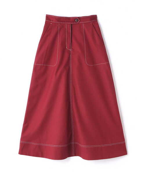 N.（N. Natural Beauty Basic）（エヌエヌナチュラルビューティーベーシック）の「◆ステッチ入りフレアスカート（スカート・レディース・ネイビー/レッド/グリーン・MEDIUM）」の17枚目の写真