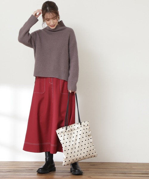 N.（N. Natural Beauty Basic）（エヌエヌナチュラルビューティーベーシック）の「◆ステッチ入りフレアスカート（スカート・レディース・ネイビー/レッド/グリーン・MEDIUM）」の16枚目の写真