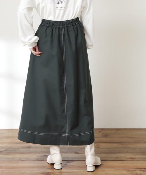 N.（N. Natural Beauty Basic）（エヌエヌナチュラルビューティーベーシック）の「◆ステッチ入りフレアスカート（スカート・レディース・ネイビー/レッド/グリーン・MEDIUM）」の14枚目の写真