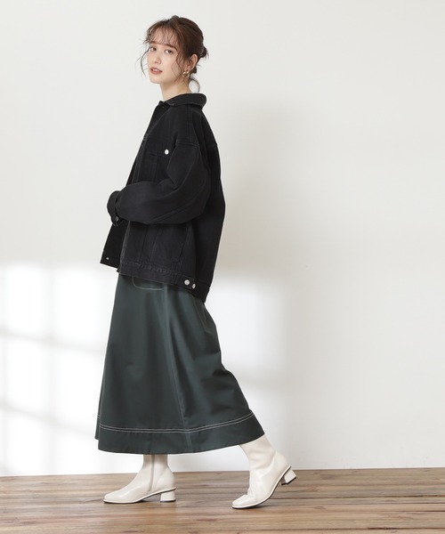 N.（N. Natural Beauty Basic）（エヌエヌナチュラルビューティーベーシック）の「◆ステッチ入りフレアスカート（スカート・レディース・ネイビー/レッド/グリーン・MEDIUM）」の13枚目の写真