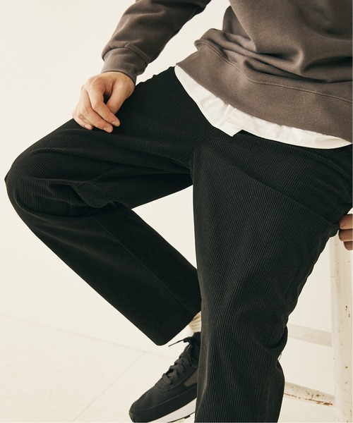 417 EDIFICE（フォーワンセブンエディフィス）の「◆コーデュロイイージーパンツ（チノパンツ・メンズ・ホワイト/ブラック/ベージュ/ネイビー/グレー/カーキ・SMALL/MEDIUM/LARGE）」の12枚目の写真