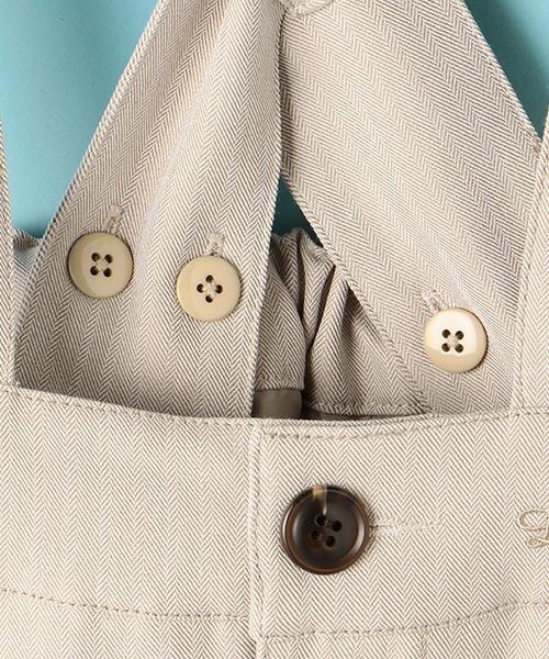 Lindsay（リンジィ）の「細見えサスペンダー付き切替ミディスカート（スカート・キッズ・ベージュ/ブルーグレー/ブラック・M/L）」の12枚目の写真