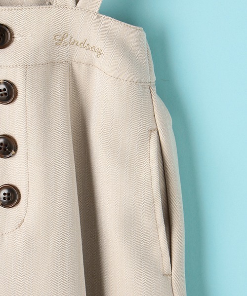 Lindsay（リンジィ）の「細見えサスペンダー付き切替ミディスカート（スカート・キッズ・ベージュ/ブルーグレー/ブラック・M/L）」の13枚目の写真