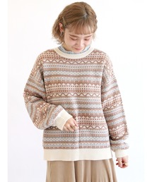 ehka sopo | フェアアイル柄ジャカードニット(ニット/セーター)