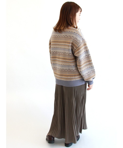 ehka sopo（エヘカソポ）の「フェアアイル柄ジャカードニット（ニット/セーター・レディース・キナリ/グリーン/ブラウン/ブルー・ﾌﾘ-）」の12枚目の写真