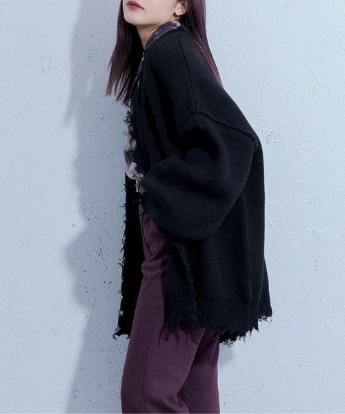 ダメージニットカーディガン（カーディガン/ボレロ）｜Ellno Loset