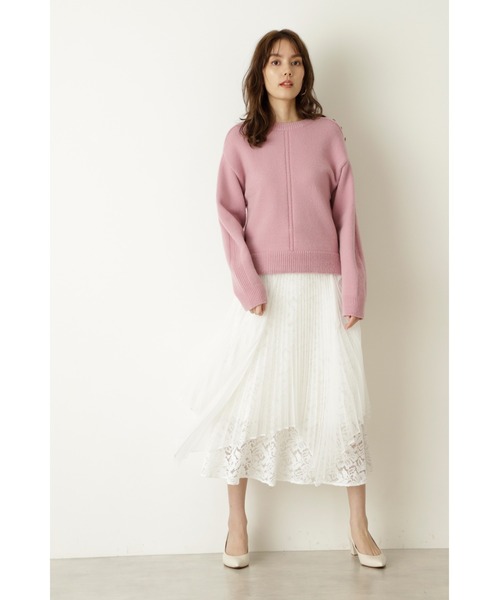 JILL STUART（ジルスチュアート）の「◆ノーランニット（ニット/セーター・レディース・ベージュ/イエロー/ピンク・FREE）」の5枚目の写真