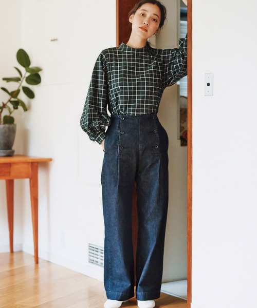 and myera（アンド マイラ）の「ａｎｄ　ｍｙｅｒａハイネックチェックブラウス（シャツ/ブラウス・レディース・グリーン系その他・X-LARGE/MEDIUM/LARGE/SMALL）」の11枚目の写真