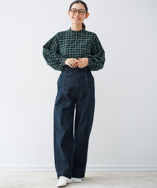 and myera（アンド マイラ）の「ａｎｄ　ｍｙｅｒａハイネックチェックブラウス（シャツ/ブラウス・レディース・グリーン系その他・X-LARGE/MEDIUM/LARGE/SMALL）」の8枚目の写真