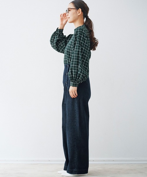 and myera（アンド マイラ）の「ａｎｄ　ｍｙｅｒａハイネックチェックブラウス（シャツ/ブラウス・レディース・グリーン系その他・X-LARGE/MEDIUM/LARGE/SMALL）」の10枚目の写真