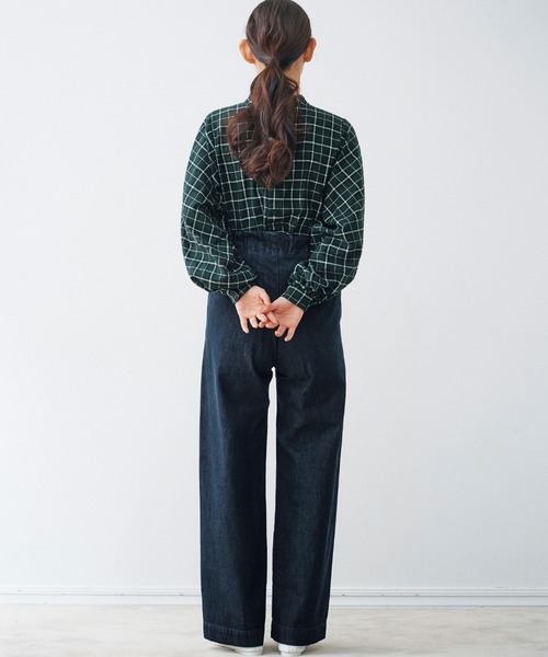 and myera（アンド マイラ）の「ａｎｄ　ｍｙｅｒａハイネックチェックブラウス（シャツ/ブラウス・レディース・グリーン系その他・X-LARGE/MEDIUM/LARGE/SMALL）」の5枚目の写真