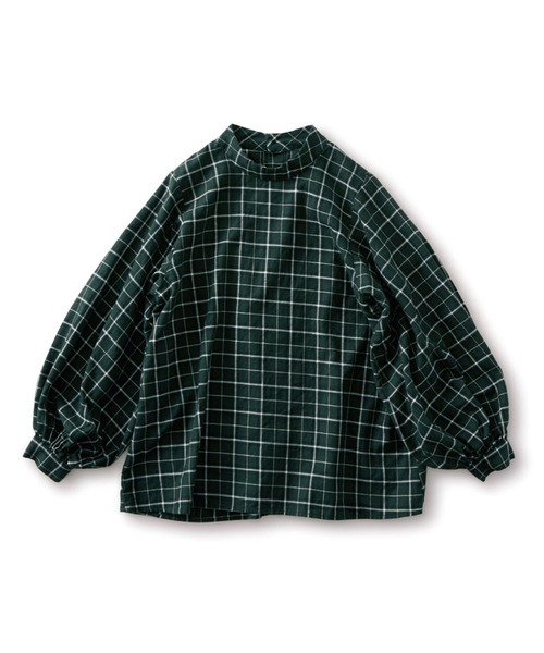 and myera（アンド マイラ）の「ａｎｄ　ｍｙｅｒａハイネックチェックブラウス（シャツ/ブラウス・レディース・グリーン系その他・X-LARGE/MEDIUM/LARGE/SMALL）」の13枚目の写真