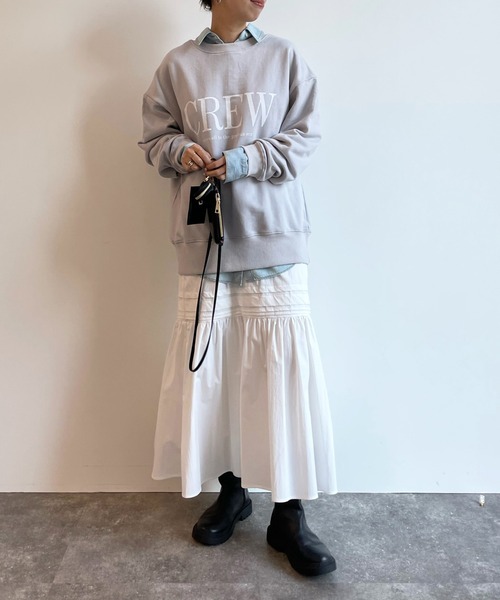DOUDOU 長袖 スウェット 前後2way ロゴ always be