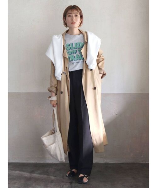 Ungrid(アングリッド)の「ルーズトレンチコート(トレンチコート・レディース・ベージュ/キャメル・SMALL/MEDIUM)」の4枚目の写真