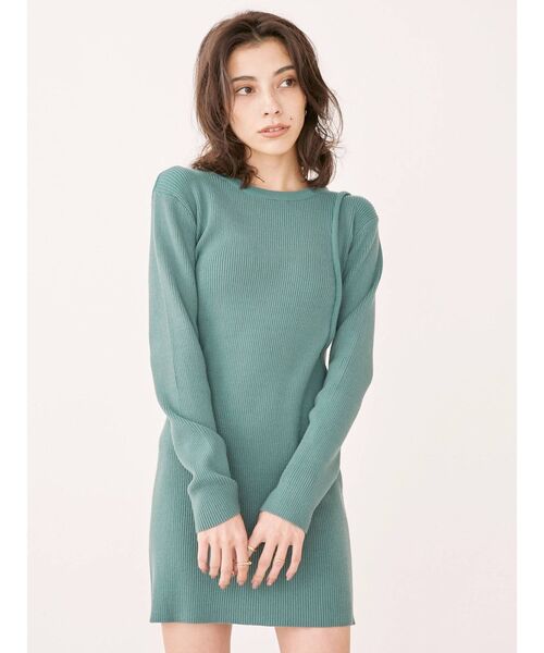 EVRIS（エヴリス）の「サイドオープンニットワンピース（ワンピース・レディース・ブラック/アイボリー/ブルー・FREE）」の9枚目の写真