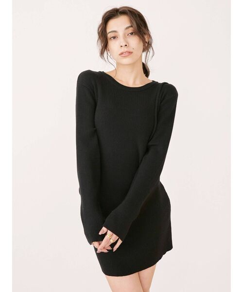 EVRIS（エヴリス）の「サイドオープンニットワンピース（ワンピース・レディース・ブラック/アイボリー/ブルー・FREE）」の14枚目の写真